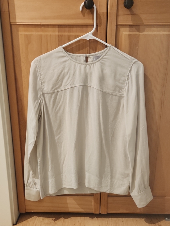 Everlane Tops - Everlane Silk Blouse Shirt Long Sleeve Size 2 Beige